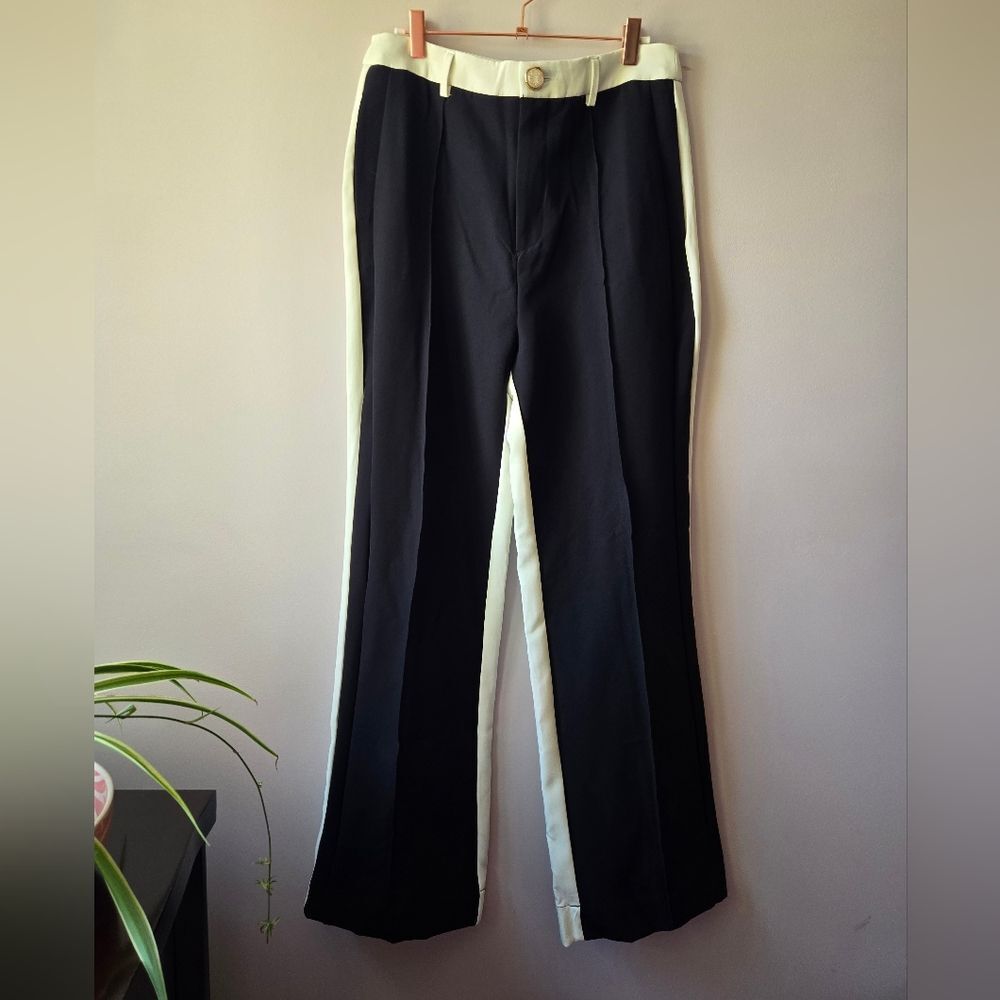 Stunning Two-Tone High-Waist Wide Leg Trousers sz large